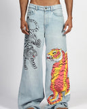 Handpainted Tiger Jeans #03