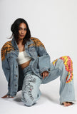 Handpainted Tiger Jeans #03