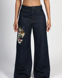 Handpainted Tiger Jeans #02