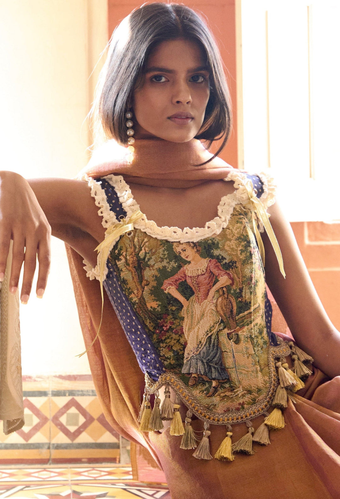 Vintage tapestry x Brocade corset #02 – tigerandtwig