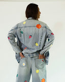 Handpainted Fruit Denim Jacket