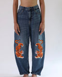 Handpainted Tiger Denim Jeans