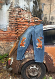 Handpainted Tiger Denim Jeans