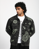 Handpainted Paisley Denim Jacket