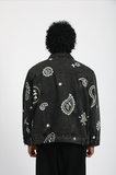 Handpainted Paisley Denim Jacket