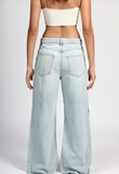 Handpainted Tiger-Flower Jeans