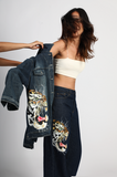 Handpainted Tiger Jeans #02
