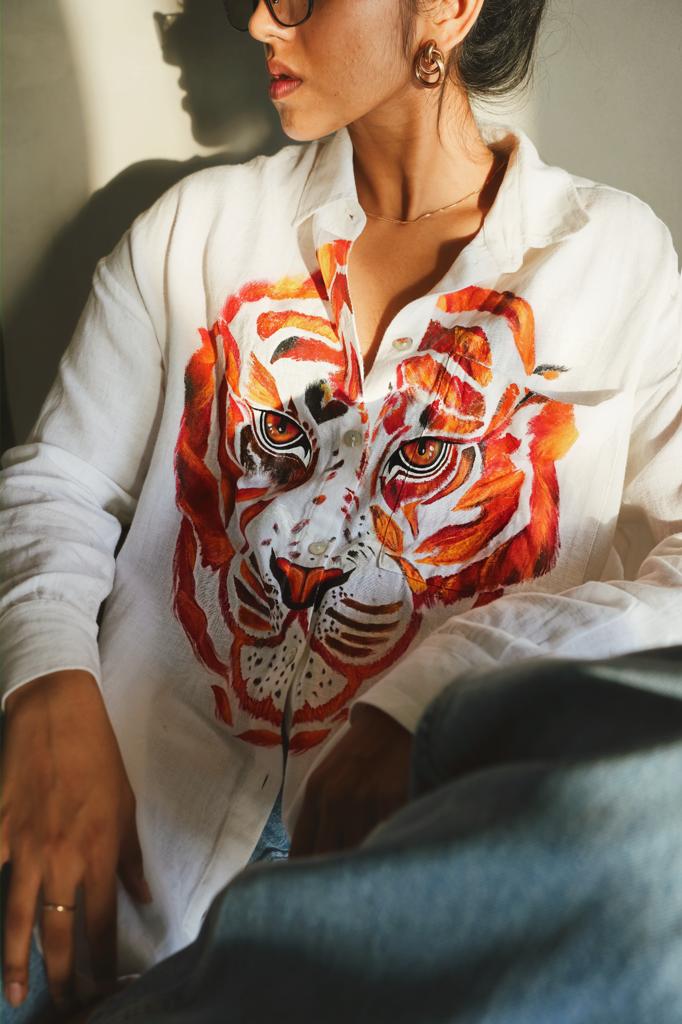 The Tiger Shirt ( Handpainted )