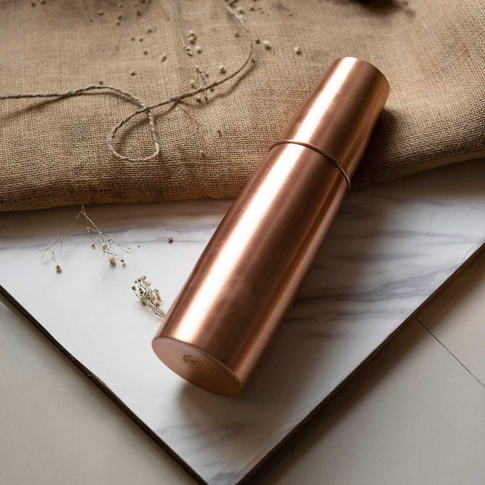 Copper Bottle Medium with Glass