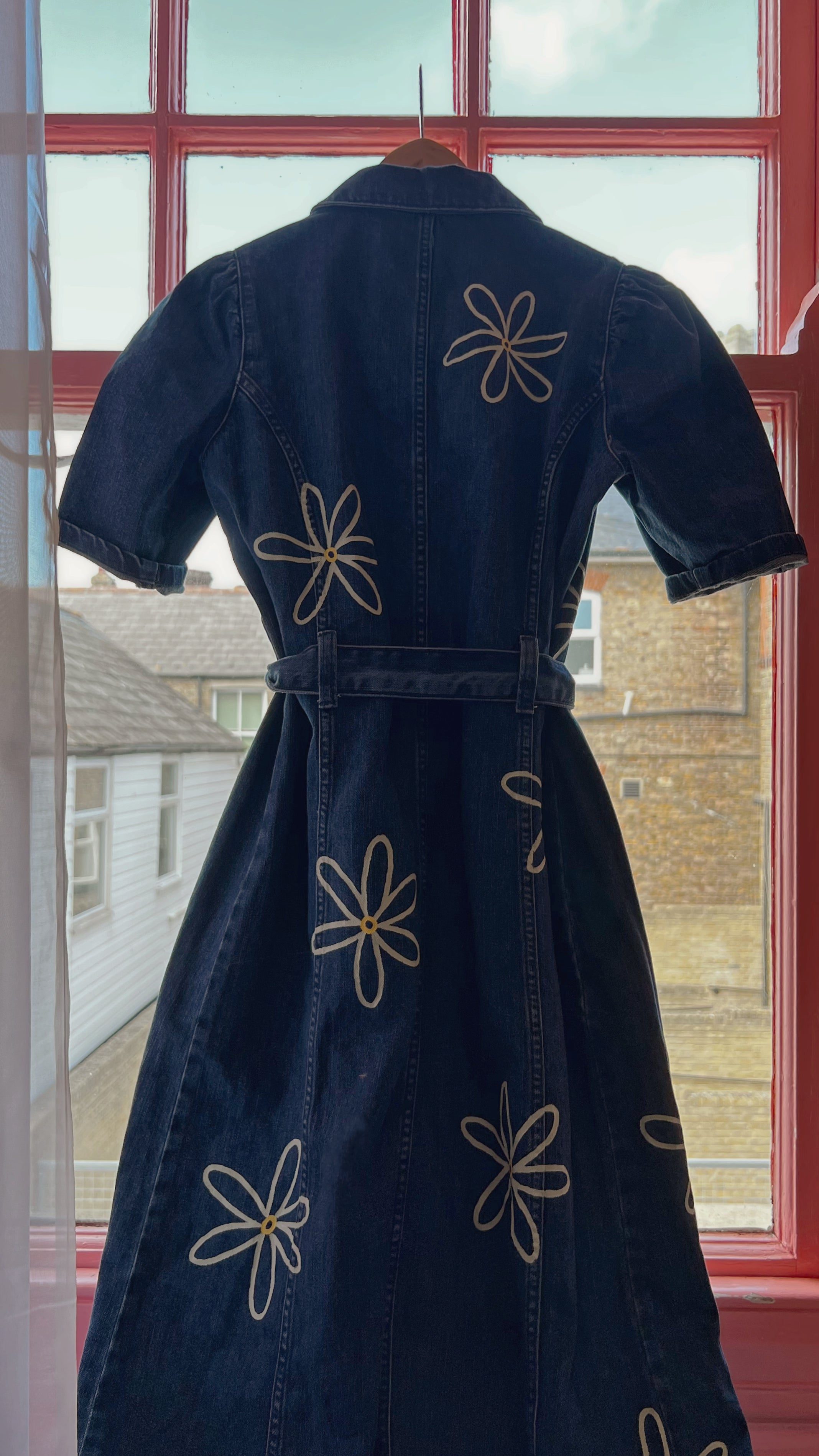 Handpainted Daisy Denim Dress